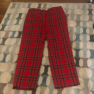 NEW J.Crew Kate straight-leg pant in Good Tidings Tartan plaid wool blend